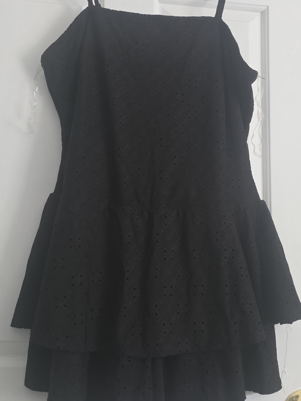 Heart & Hips Black Eyelet Tiered Mini Romper